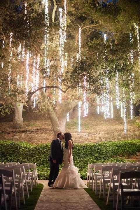 Romantic String Light Wedding Ideas